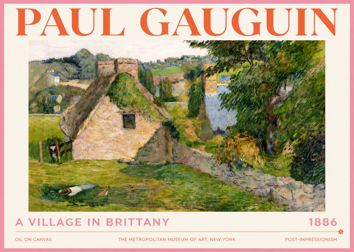 Paul Gauguin A Village in Brittany No4 - Poster