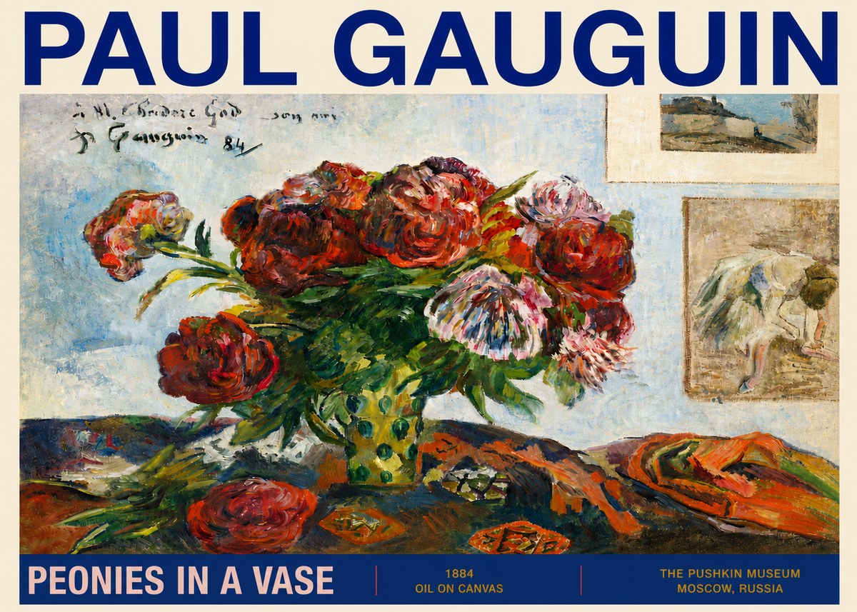 Paul Gauguin Peonies in a Vase No4 - Poster