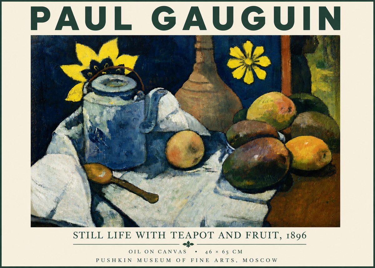 Paul Gauguin Still Life with Teapot and Fruit, 1896 No5 - Poster