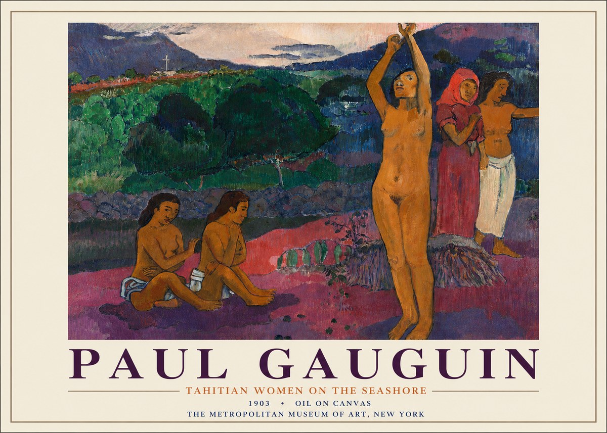 Paul Gauguin Tahitian Women on the Seashore No3 - Poster