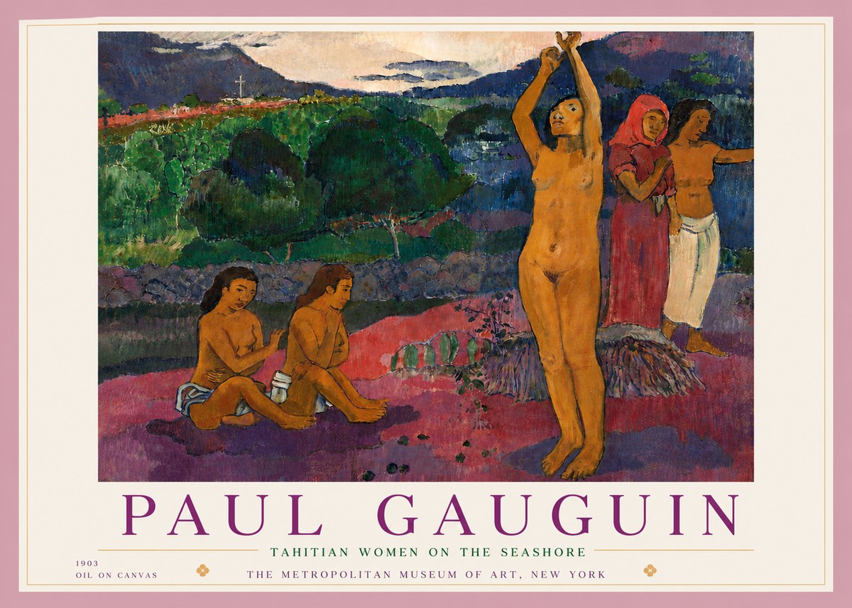 Paul Gauguin Tahitian Women on the Seashore No5 - Poster