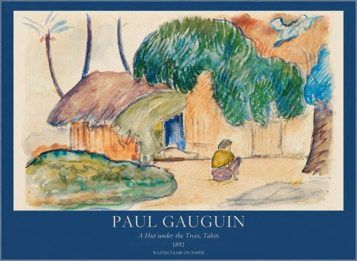 Paul Gauguin Native Hut in Tahiti No6 - Poster