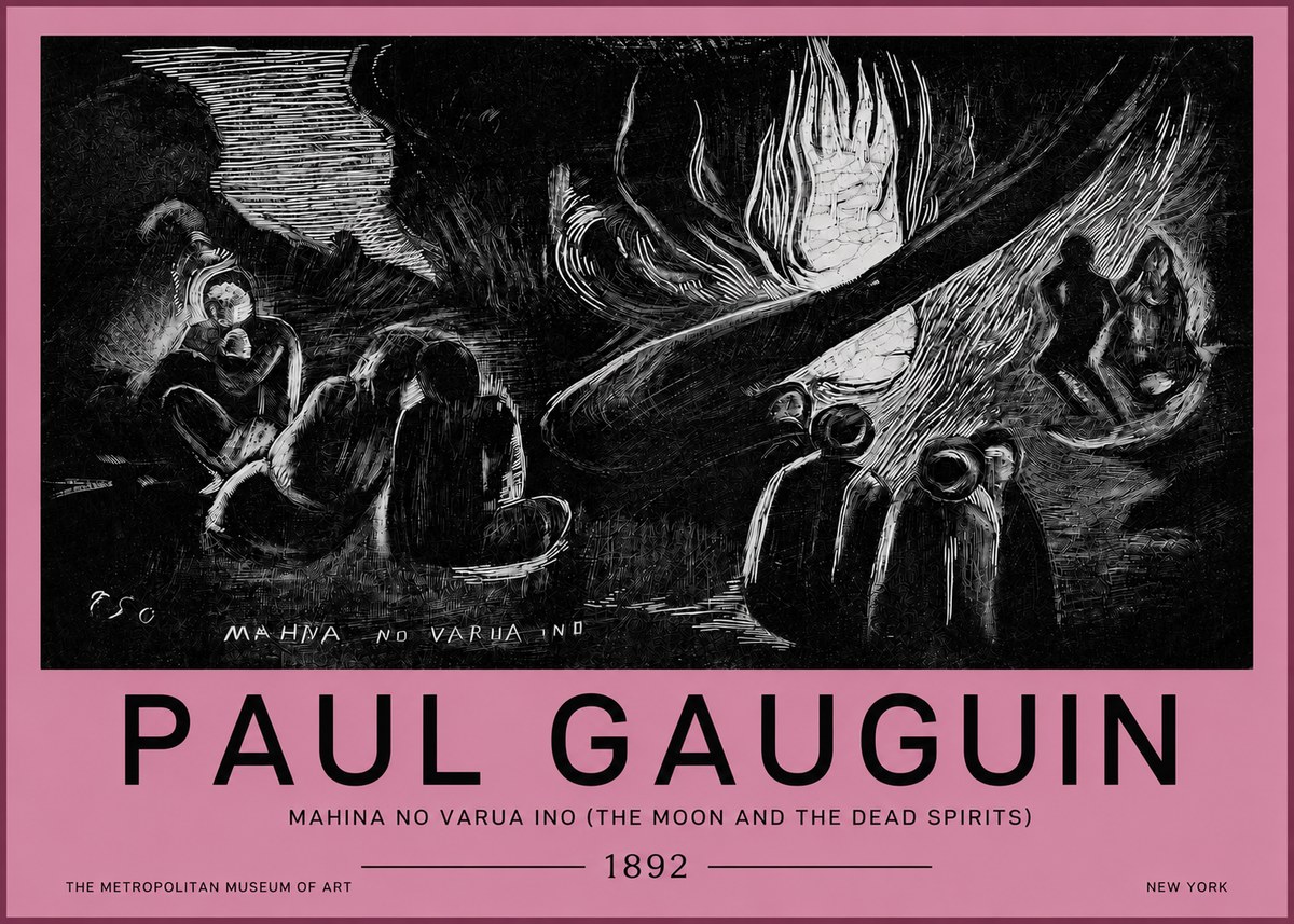 Paul Gauguin Mahina No Varua Ino (the Moon and the Dead Spirits) No4 - Poster
