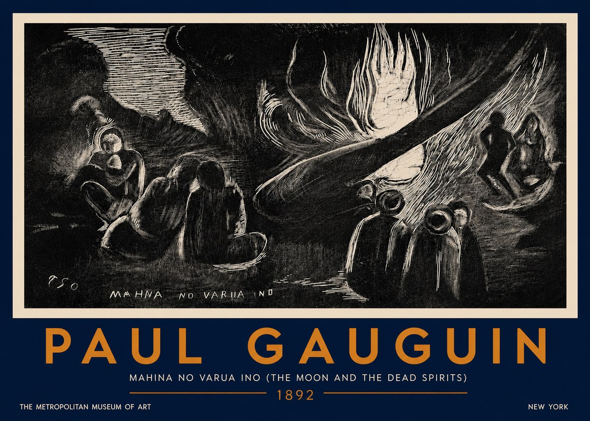 Paul Gauguin Mahina No Varua Ino (the Moon and the Dead Spirits) No5 - Poster