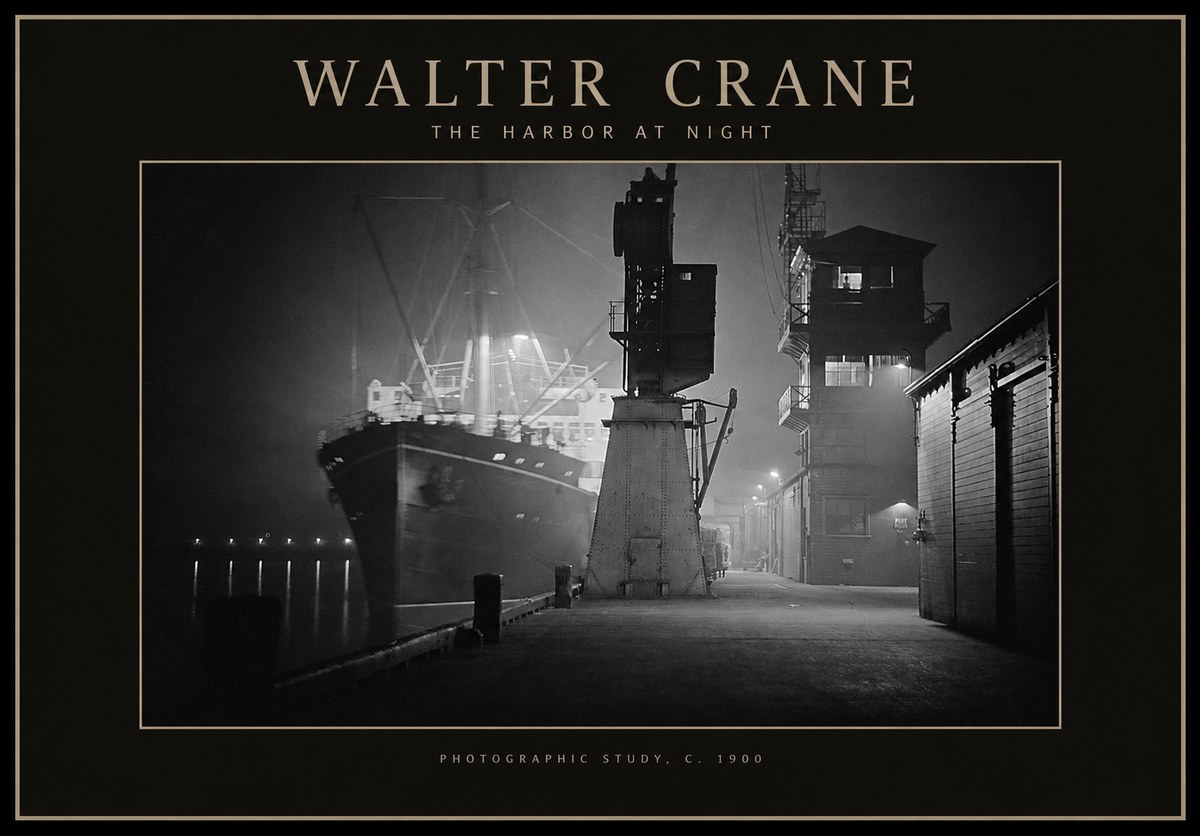 Walter Crane The Harbor at Night No1 - Poster