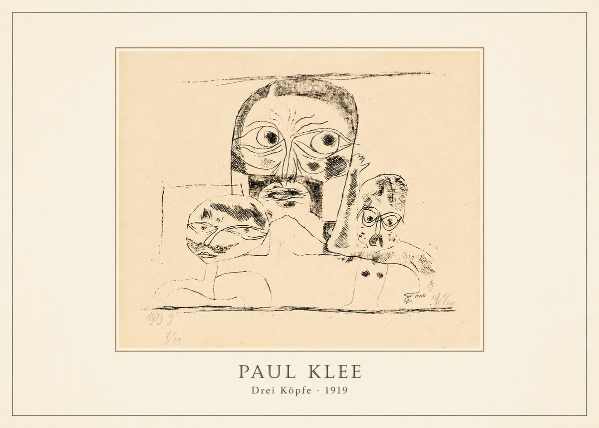 Paul Klee Drei Köpfe No3 - Poster