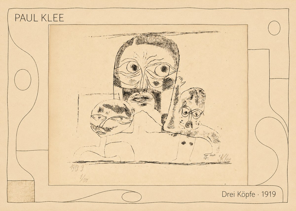 Paul Klee Drei Köpfe No5 - Poster