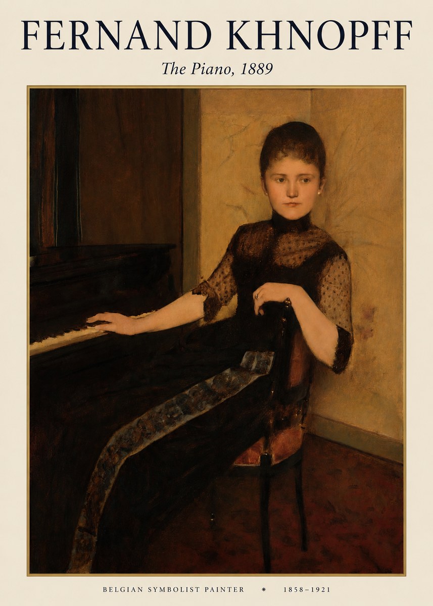 Fernand Khnopff The Piano, 1889 No1 - Poster