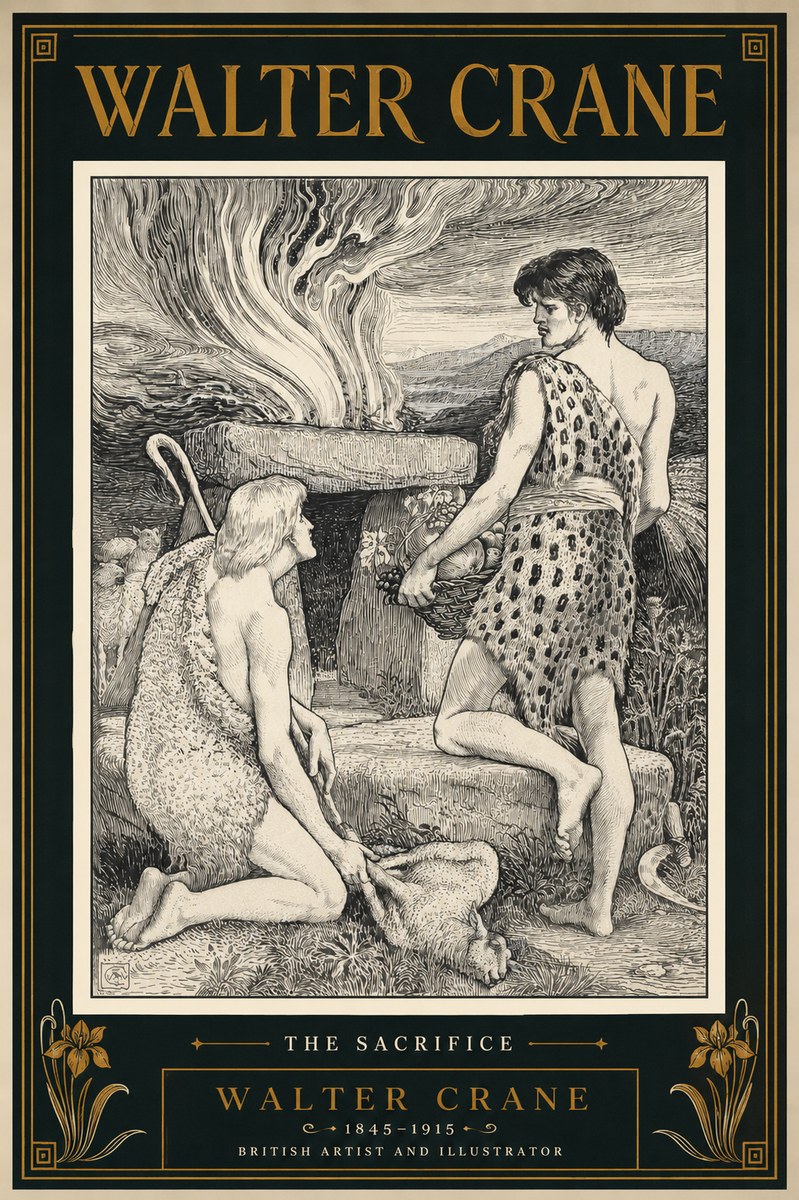 Walter Crane The Sacrifice No4 - Poster
