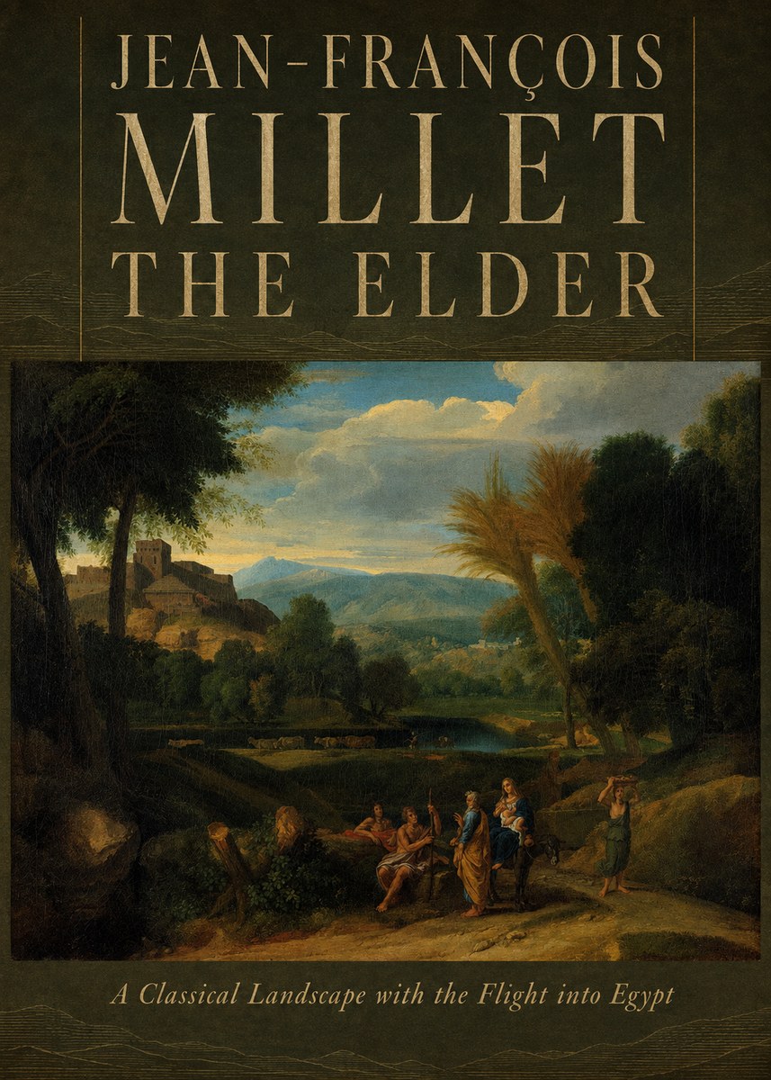 Jean-François Millet A Classical Landscape with the Flight into Egypt No6 - Poster