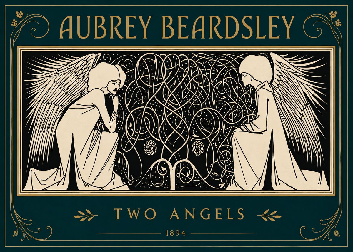Aubrey Beardsley Two Angels No4 - Poster