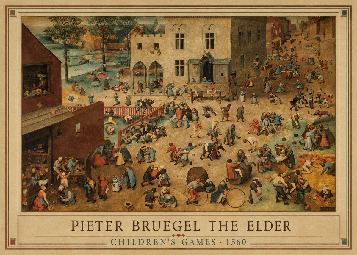 Pieter Bruegel Children's Games I No1 - Poster
