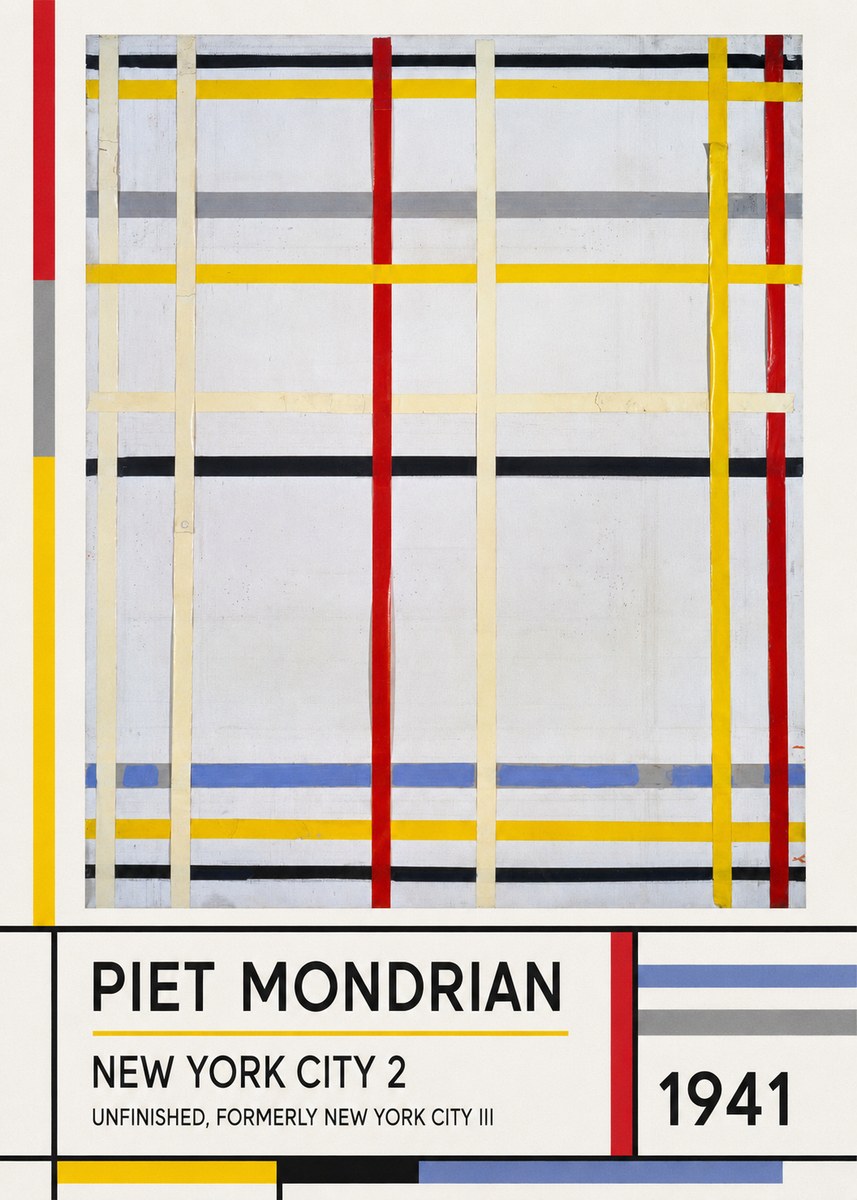 Piet Mondrian New York City 2 No1 - Poster