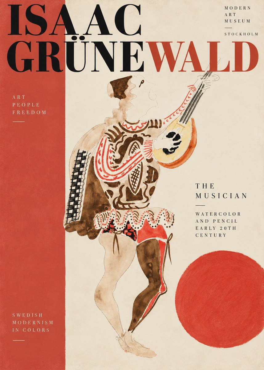 Isaac Grünewald The Lute Player No5 - Poster