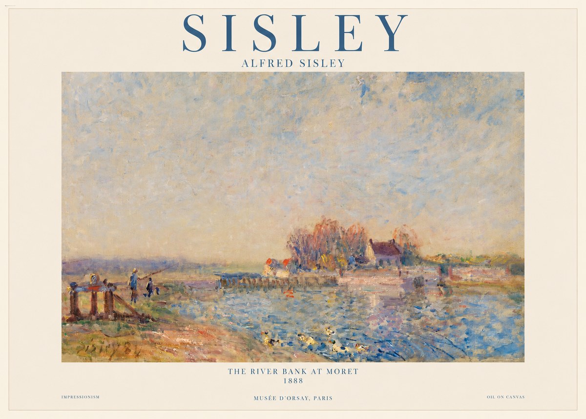 Sisley The River Bank at Moret No1 - Poster