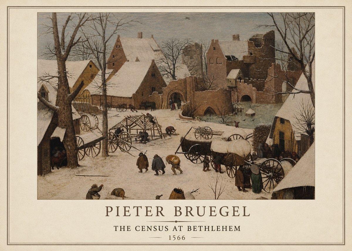 Pieter Bruegel The Census at Bethlehem I No1 - Poster