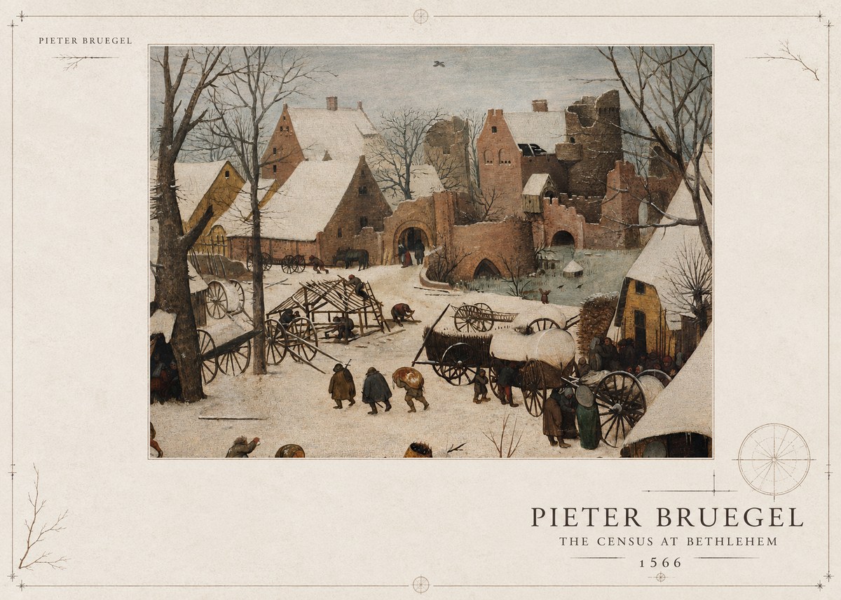 Pieter Bruegel The Census at Bethlehem I No3 - Poster