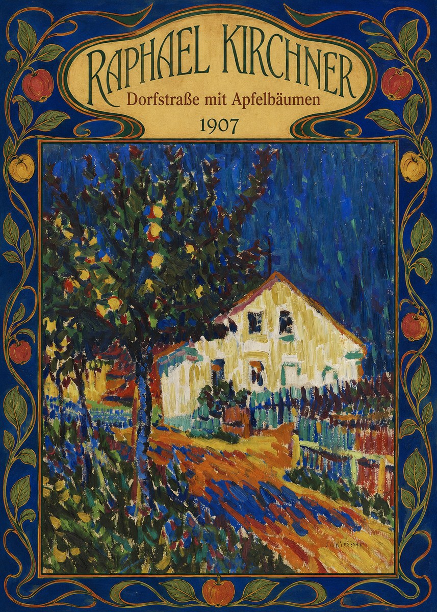 Raphael Kirchner Dorfstraße Mit Apfelbäumen No5 - Poster