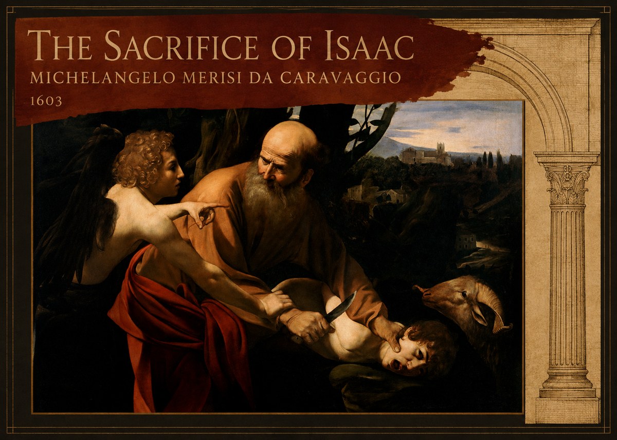 Michelangelo Merisi da Caravaggio The Sacrifice of Isaac I No2 - Poster