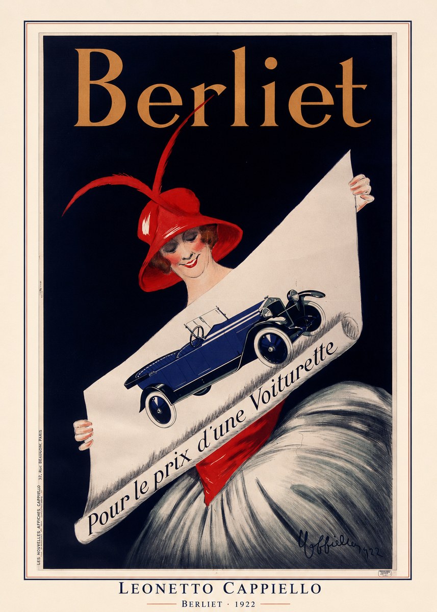 Leonetto Cappiello Berliet - Pour Le Prix D'une Voiturette No6 - Poster