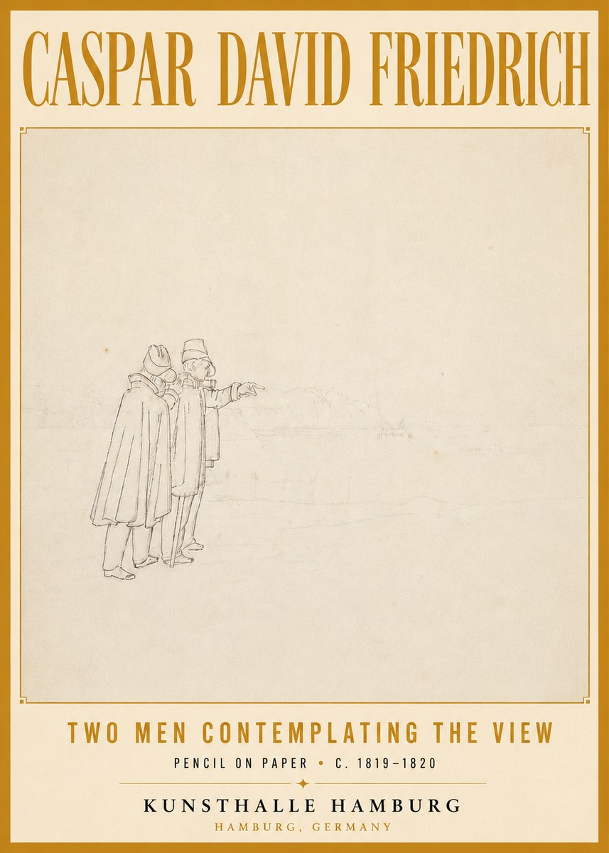 Caspar David Friedrich Two Men Contemplating the View No6 - Poster