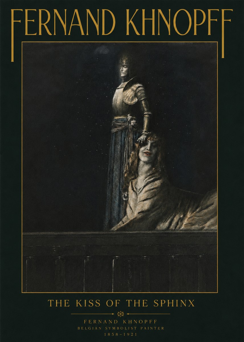 Fernand Khnopff The Kiss of the Sphinx No4 - Poster