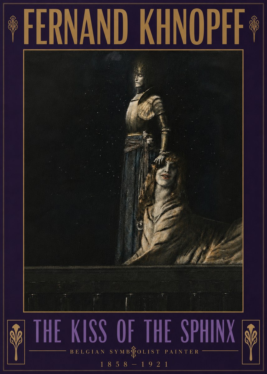 Fernand Khnopff The Kiss of the Sphinx No6 - Poster