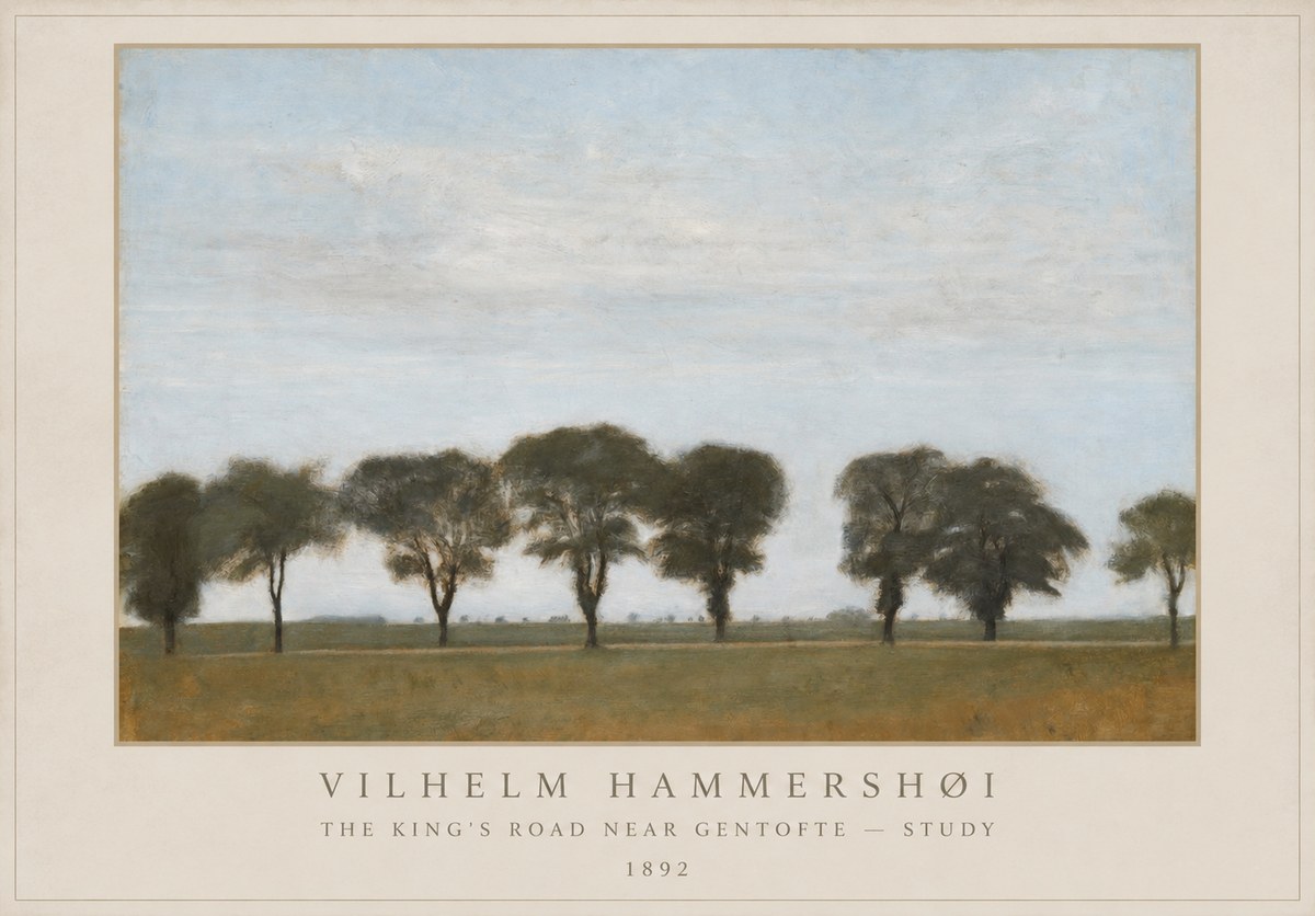Vilhelm Hammershøi The King's Road Near Gentofte - Study No1 - Poster