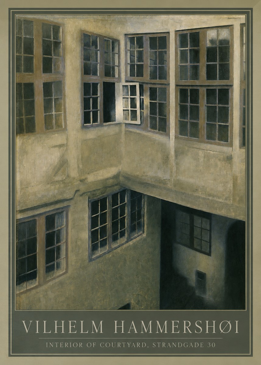 Vilhelm Hammershøi Interior of Courtyard, Strandgade 30 No1 - Poster