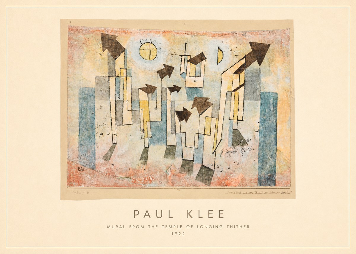 Paul Klee Mural from the Temple of Longing Thither No4 - Poster