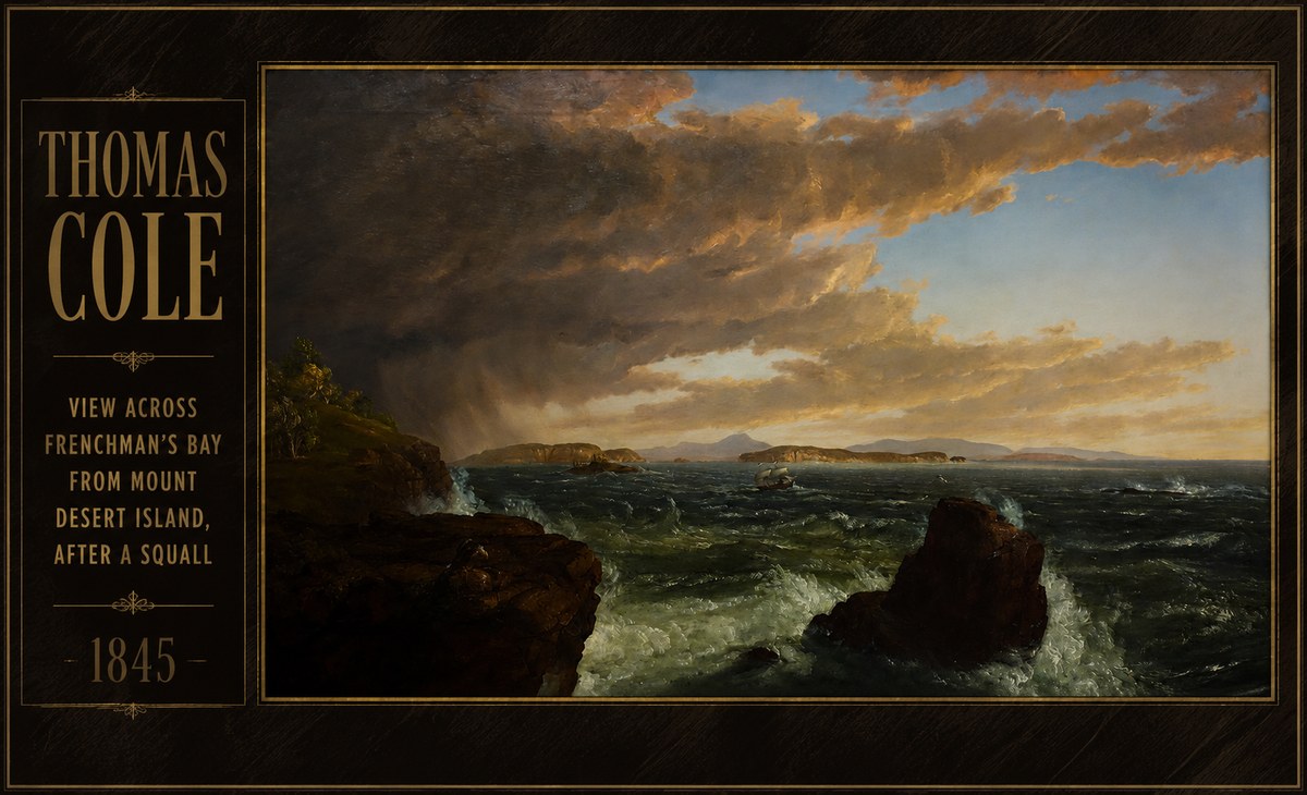 Thomas Cole View Across Frenchman's Bay from Mount Desert Island, After a Squall I No4 - Poster
