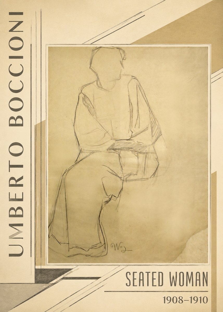 Umberto Boccioni Seated Woman No2 - Poster