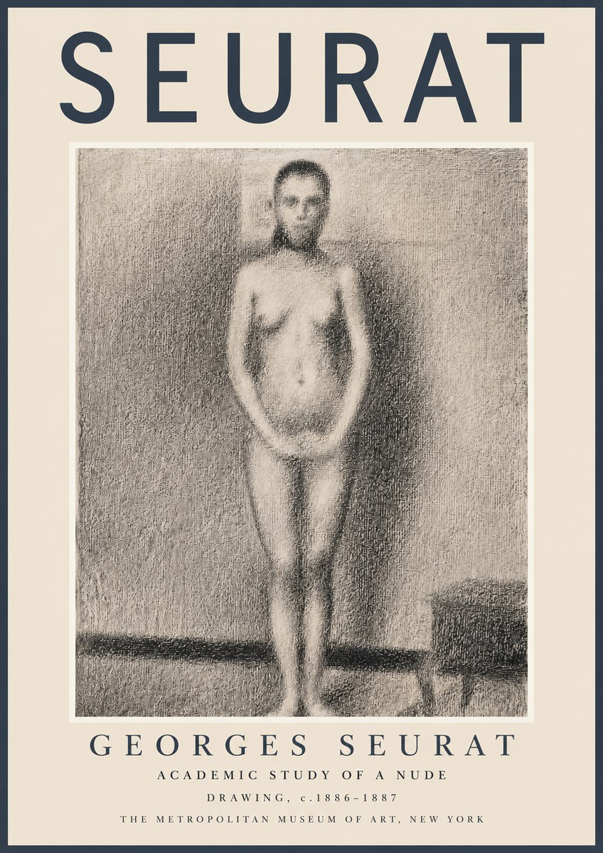 Seurat Academic Study of a Nude No2 - Poster