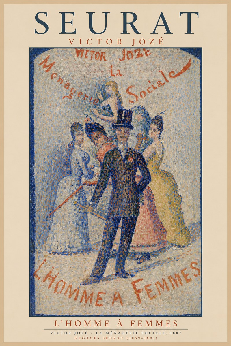 Seurat L'homme À Femmes No1 - Poster