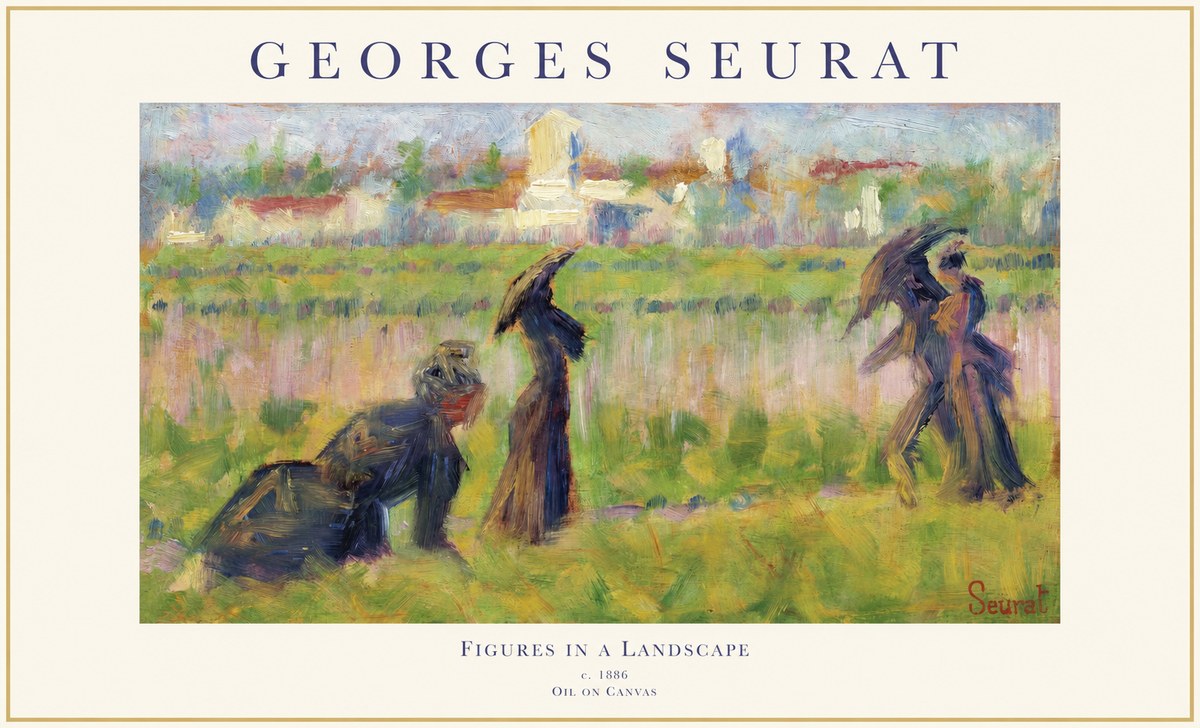 Seurat Figures in a Landscape No1 - Poster