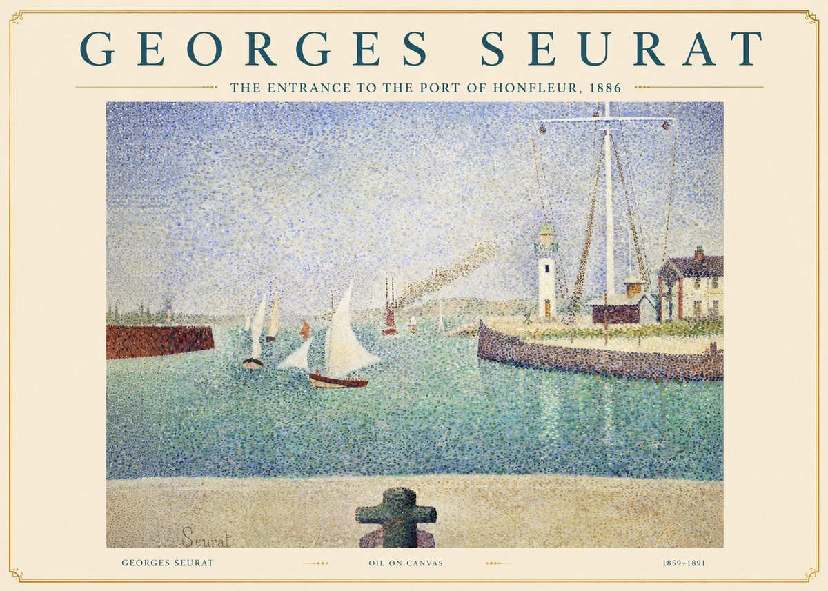 Seurat The Entrance to the Port of Honfleur, 1886 No2 - Poster