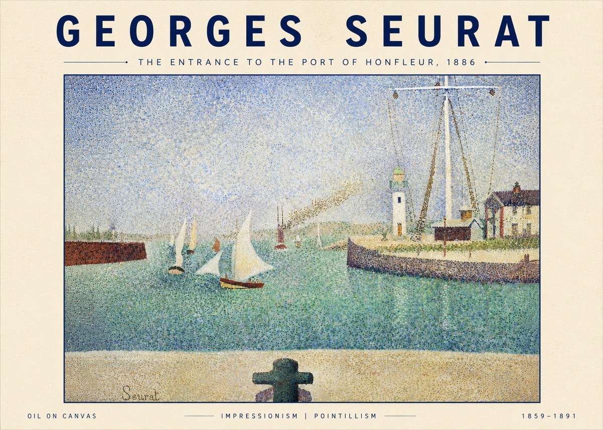 Seurat The Entrance to the Port of Honfleur, 1886 No6 - Poster