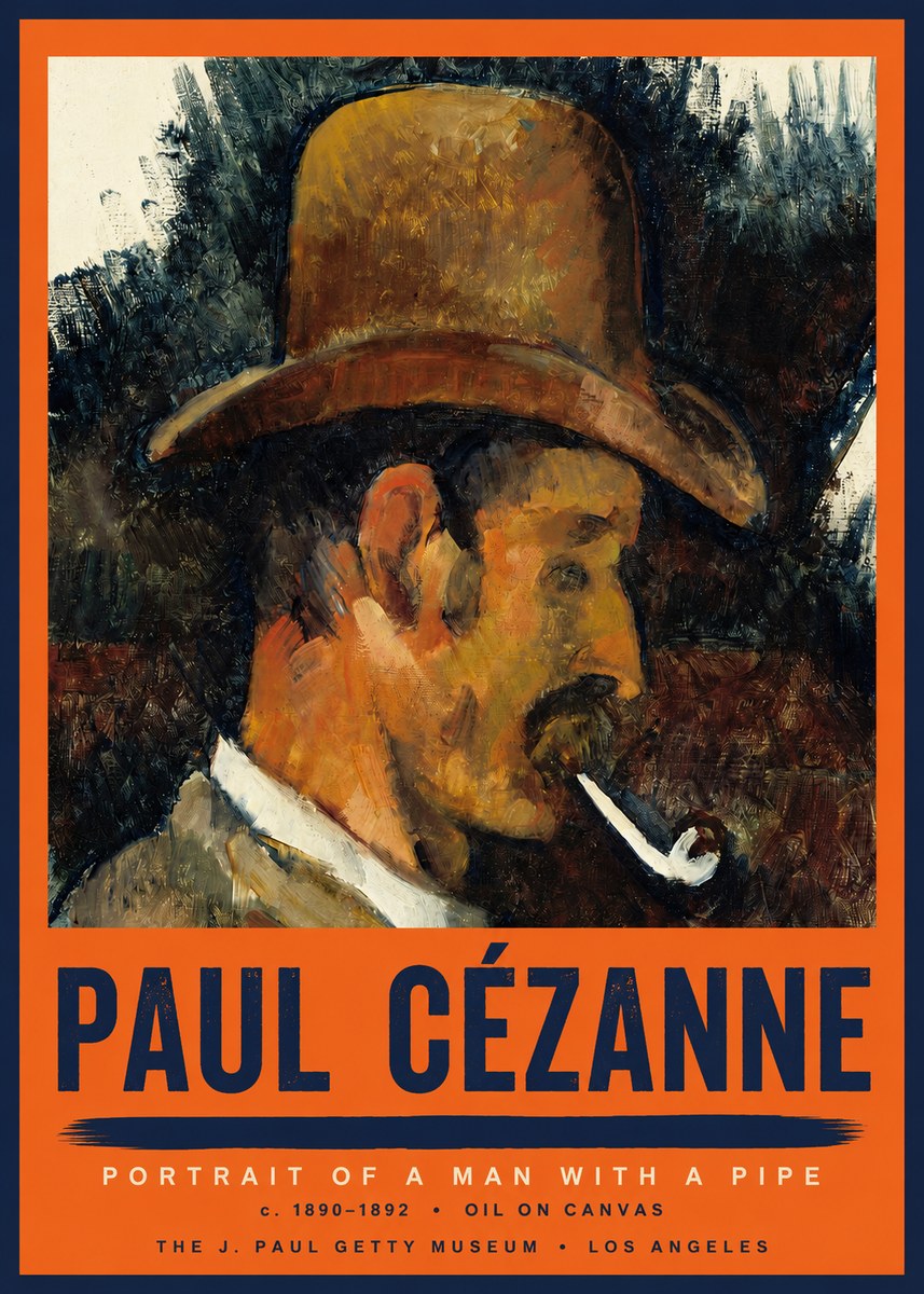 Paul Cézanne Portrait of a Man with a Pipe No2 - Poster