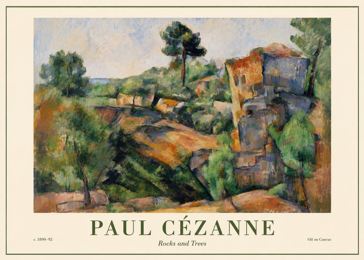 Paul Cézanne Rocks and Trees I No6 - Poster
