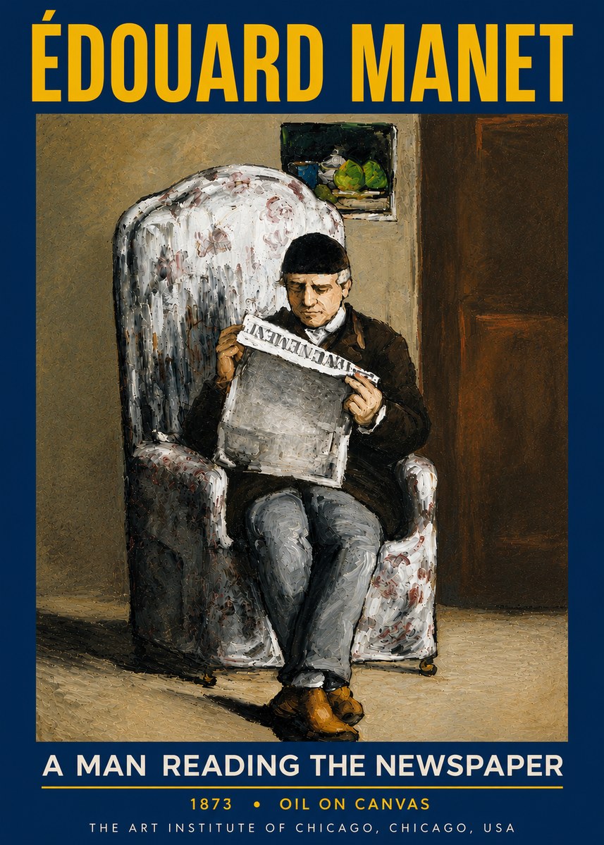 Édouard Manet A Man Reading the Newspaper No6 - Poster