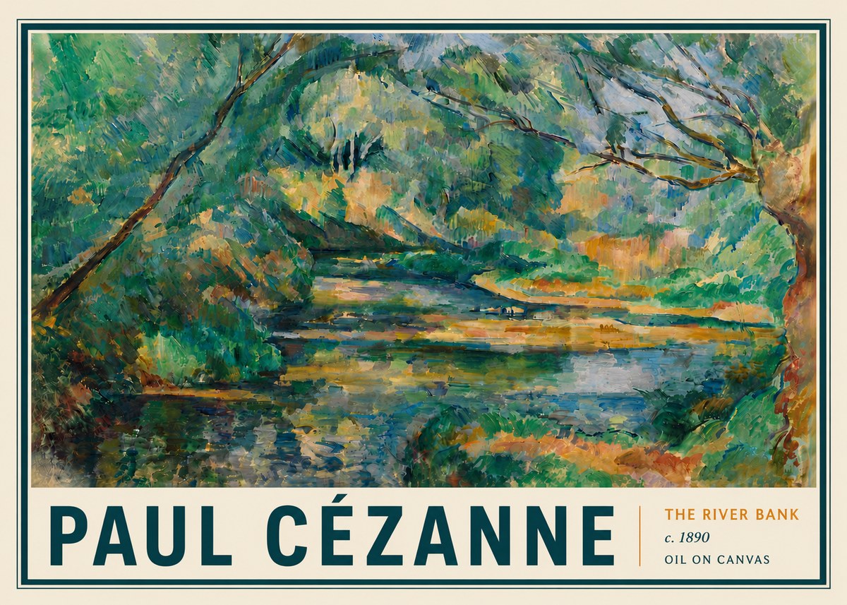 Paul Cézanne The River Bank No6 - Poster