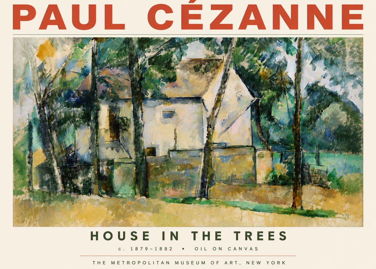 Paul Cézanne House in the Trees No3 - Poster