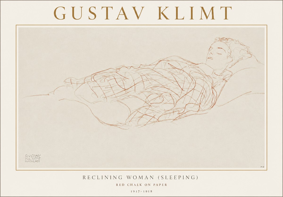 Klimt Reclining Woman (Sleeping) I No1 - Poster