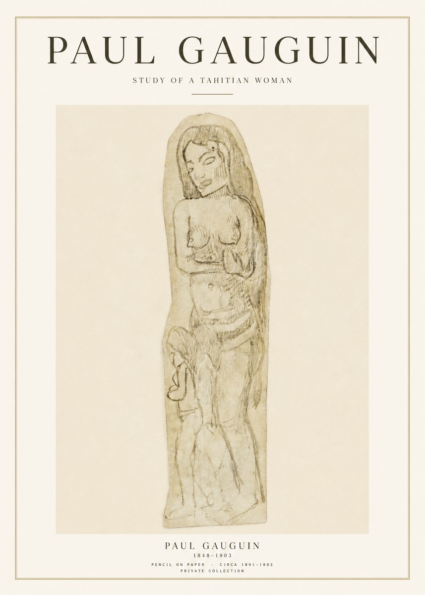 Paul Gauguin Study of a Tahitian Woman II No1 - Poster