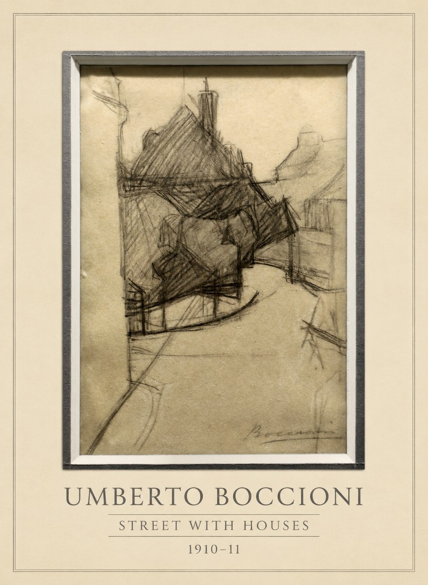 Umberto Boccioni Street with Houses No3 - Poster