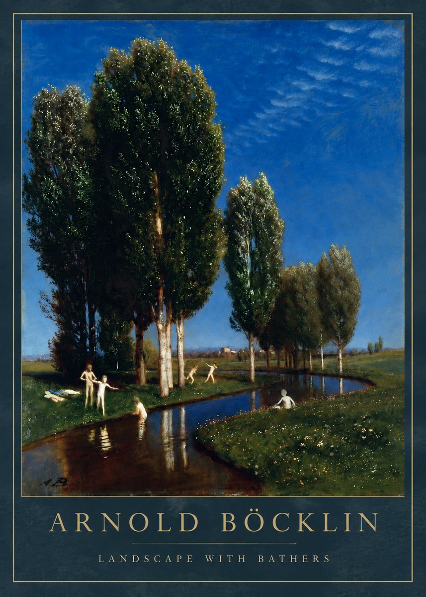 Arnold Böcklin Landscape with Bathers No3 - Poster