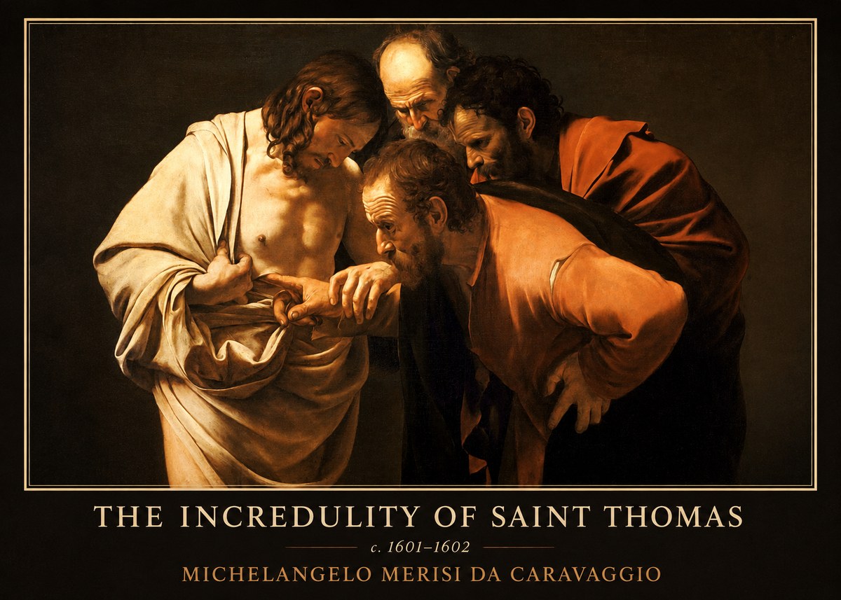 Michelangelo Merisi da Caravaggio The Incredulity of Saint Thomas II No5 - Poster