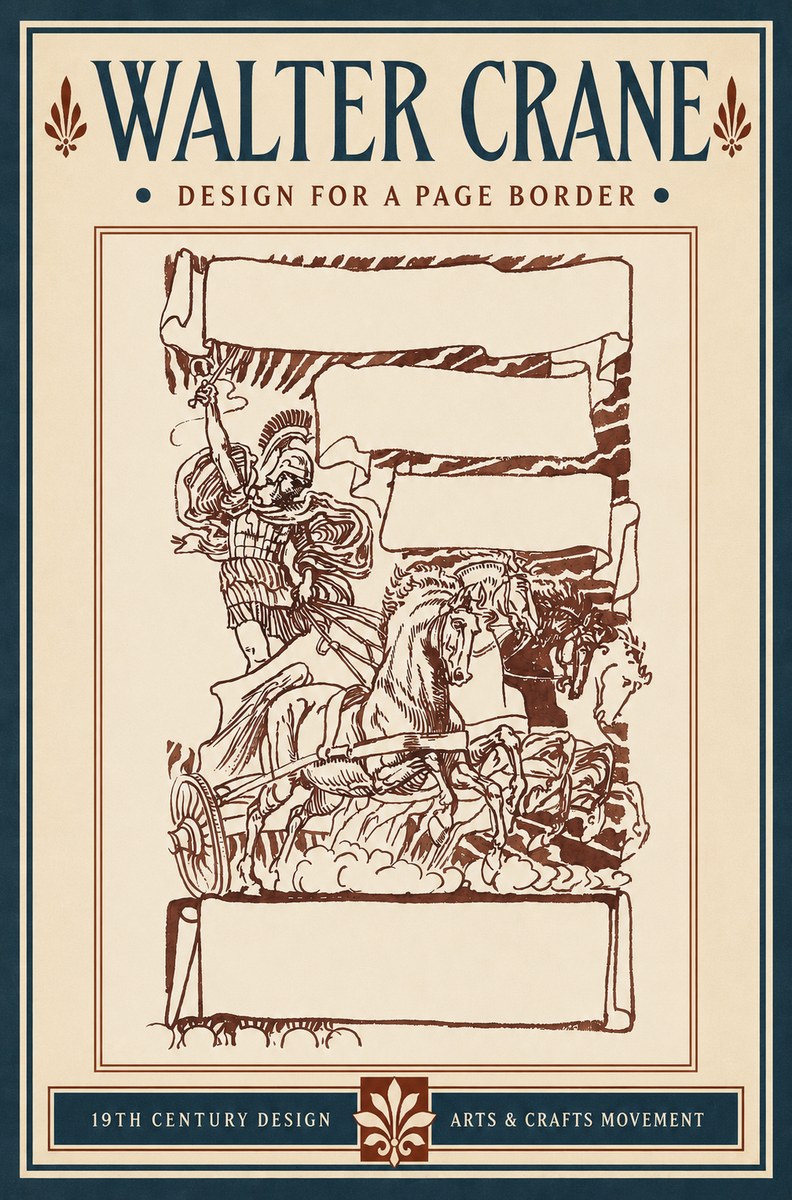 Walter Crane Design for a Page Border No4 - Poster