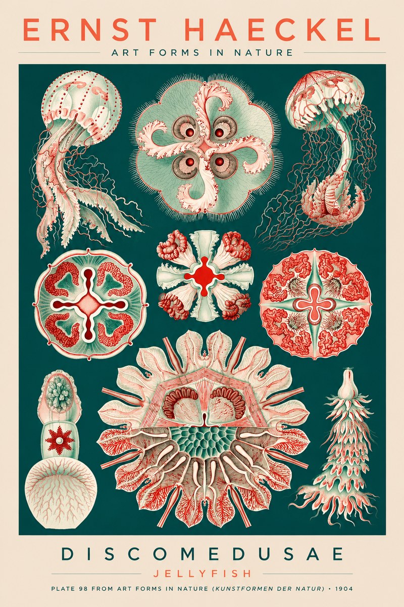 Ernst Haeckel Discomedusae - the Jellyfish No3 - Poster
