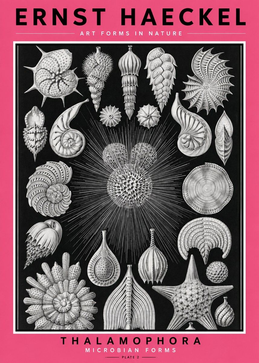 Ernst Haeckel Thalamophora - Microbian Forms - Plate 2 No2 - Poster
